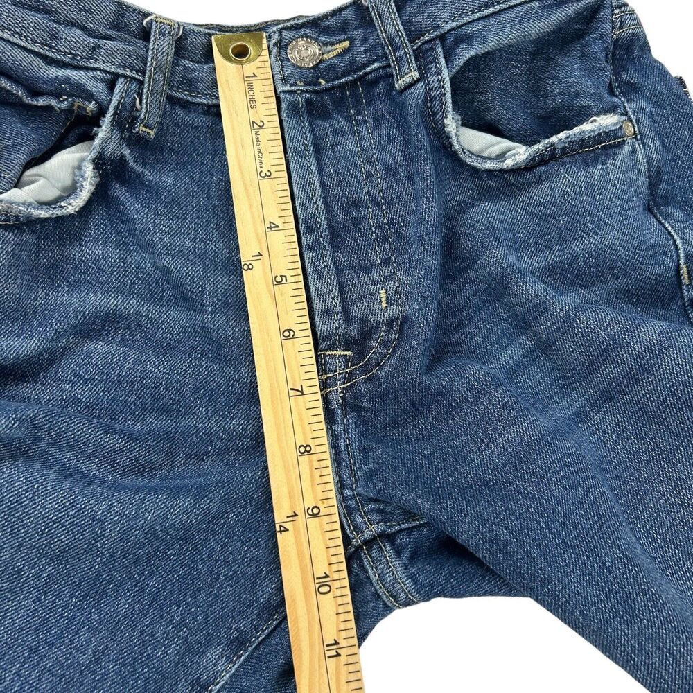 Zara TRF Trafaluc Authentic Denim Button Fly Jeans Dark Wash Sz 4 Straight Leg - Picture 10 of 13